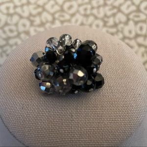 Stella & Dot Sophia Cluster Ring - Black EUC